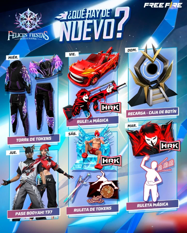 Agenda semanal Free Fire enero 2026