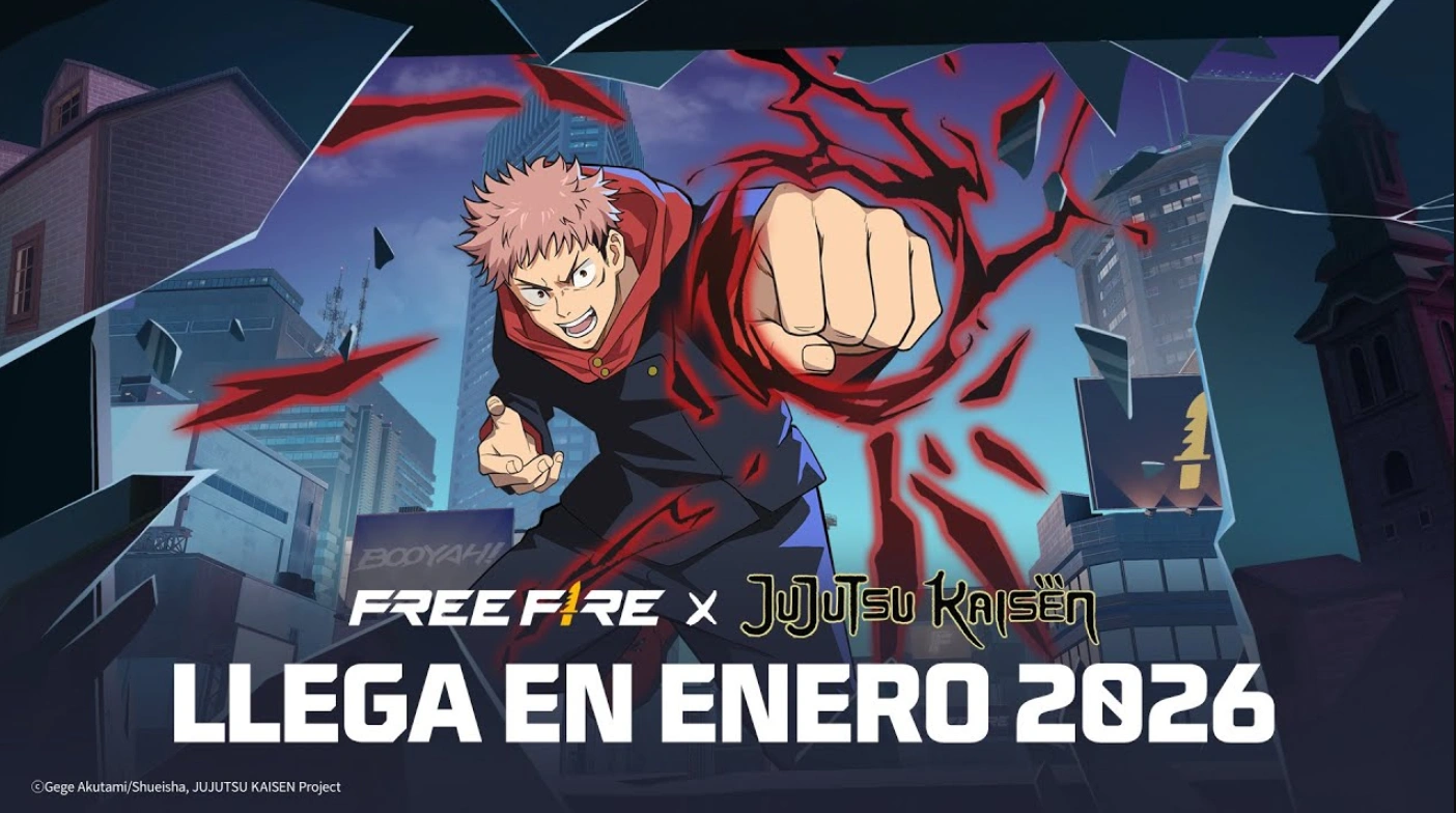 Colaboración de Free Fire x Jujutsu Kaisen en enero 2026